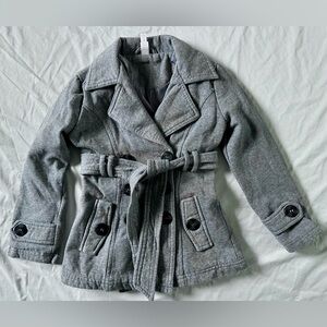 SO Girls Gray Peacoat Jacket with Belt – Size 4/5